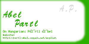 abel partl business card